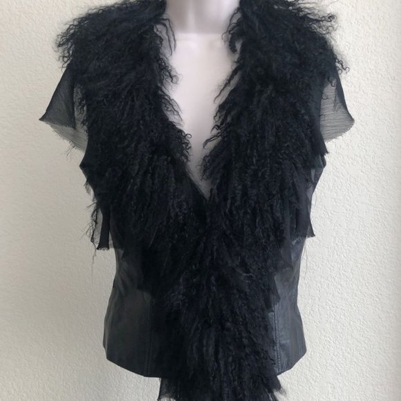 Royal Underground Size XS Leather and Fur Vest - Picture 2 of 16